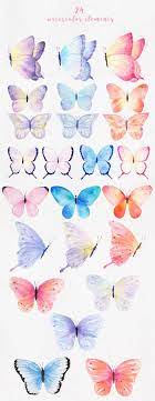 Watercolor Butterfly Clipart 24 Separate Png Element Diy Cliparts For Wedding Invitation Greeting Card Planner And Sticker Butterfly Watercolor Butterfly Clip Art Butterfly Art