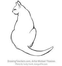 Draw two smaller triangle shaped lines inside the eras. How To Draw A Cat Sitting Facing Forward Novocom Top