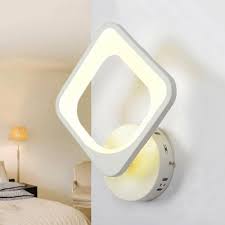 Nordic Mini Wall Mount Light Living Room Bedside Acrylic Led Wall Light Sconce In White Beautifulhalo Com