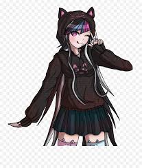 Shuichi junko miu makoto sayaka ryoma hajime ryoko yasuke. Ibuki In A Black Cat Hoodie Danganronpa Ibuki Mioda Sprite Edit Png Knife Cat Meme Transparent Free Transparent Png Images Pngaaa Com