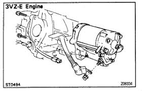 Tighten the starter with the retaining bolts. 1995 Toyota 4runner Starter Replacement Location Of Starter