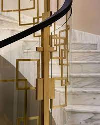 Detail Shot Of The Solid Brass And Glass Balustrade Which Cascades Through The Entrance Hall Of Our Clie Modern Staircase Marble Staircase Stairs Design Modern