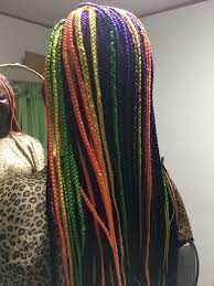 Rainbow Box Braid Curly Hair Braids Box Braids Shaved Sides Box Braid Hair