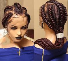 Goddess braids are a feminine and beautiful way for ethnic women to wear their hair. Full Lace Stitch Braided Wig Handmade On Full Lace Human Hair Etsy