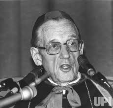 Photo: Cardinal John Cody, Archbishop of Chicago responding to allegations  about funding a mistress