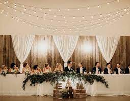 20 Wedding Sweetheart Table Ideas For Every Season Oh The Wedding Day Is Coming Head Table Wedding Bridal Party Table Backdrop Head Table Wedding Backdrop