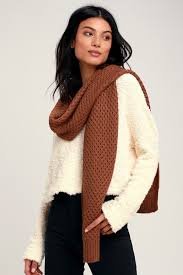 Along with modern and contemporary knitting and crochet designs. Cute Brown Knit Scarf Crochet Knit Scarf Oblong Scarf Lulus