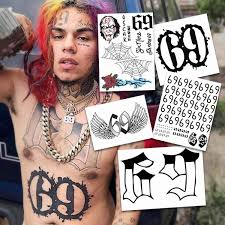 I dont find girls attractive when they color their hair or put in piercings. Amazon Com Tekashi 6ix9ine Tattoos Life Sized Skin Safe Halloween Costume Made In Usa Beauty