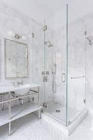 Check spelling or type a new query. Shower With White Herringbone Floor Tiles Transitional Bathroom Marble Tile Bathroom Marble Bathroom Designs Bathroom Floor Tiles