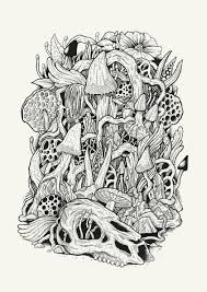 Decay Fineliner A3 Mushroom Drawing Mushroom Art Cool Coloring Pages