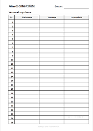 Geraume andere möglichkeit, ein paar vorlage zu verwenden, besteht darin, den dings einer seite zu ersetzen. Anwesenheitsliste Zum Ausdrucken Toptorials