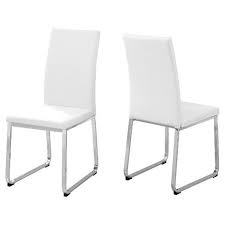 2pc Dining Chair Chrome Everyroom White Dining Chairs Faux Leather Dining Chairs Dining Chairs