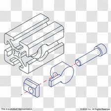 An anchor fastener connection method requires a counterbore machining service on the mounting profile. Fastener Screw T Nut 80 20 Flange Service Transparent Png