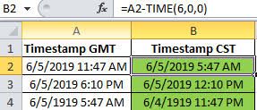 Convert Date And Time From Gmt Greenwich Mean Time To Cst