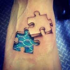 Awesome 3d mechanical puzzle tattoo on hip. Scales 12 Amazing 3d Puzzle Tattoos Ever