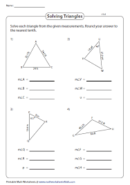 Solving Triangles Law Of Cosines With Images Law Of Cosines Trigonometry Worksheets Creative Teaching