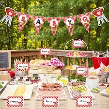 Dino dig party kit dinosaur birthday dinosaur invitation | etsy. Buy Bessmoso Bbq Baby Shower Party Decorations Kit Babyq Banner Bar Sign Food Tent Cards Label For Summer Barbecue Gender Reveal Picnic Party Supplies Online At Low Prices In India Amazon In