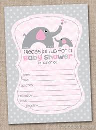 This adorable game card is decorated with the image of a cute elephant and a hot air balloon. Baby Shower Blank Invitations Inspiring Baby Shower I Printable Baby Shower Invitations Elephant Baby Shower Invitations Printable Baby Shower Invitations Girl