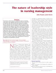 Some suggested titles for the skills section in a resume, can be titled: Pdf The Nature Of Leadership Style In Nursing Management