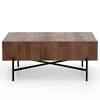 Reclaimed wood square coffee table with storage. 1