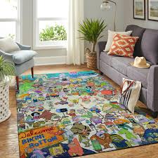 Spongebob squarepants (also simply referred to as spongebob) is an american animated comedy television series created by marine science educator and animator stephen hillenburg for nickelodeon. Spongebob Squarepants All Characters Kids Room Area Rug Rugs For Living Room Rug Home Decor Travels In Translation