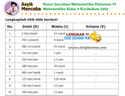 Kunci jawaban buku matematika kelas 5 sd kunci jawaban buku matematika kelas 5 sd intan pariwara kunci jawaban buku matematika kelas 5 sd kurikulum 2013. Kunci Jawaban Matematika Kelas 5 Halaman 77