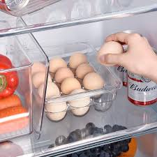 Find great deals on ebay for refrigerator egg tray. Amazon Com Ambergron Stackable Egg Holder Organizers For Refrigerator Freezer Kitchen Plastic 12 Eggs Storage Trays With Lids Pantry Fridge Countertop Kitchen Clear Container Bpa Free Kitchen Dining