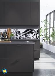 Credence De Cuisine En Noir Blanc Dessus De Bureau Decoration Maison Credence