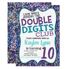 Birthday Party For 10 Year Old Boy Double Digits 10th Birthday Party Invitation 10th Birthday Party Ideas And Inspirat Girls Birthday Party Themes 10th Birthday Parties Birthday Invitations Girl