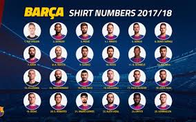 Goalkeepers defenders midfielders forwards coaching staff. Definitive Fc Barcelona Squad Numbers For 2017 18 Season