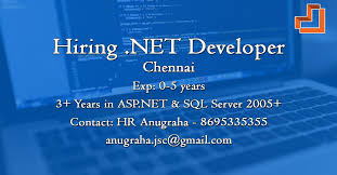 Hiring Net Developers Current Job Job Opening Chennai