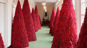 Cranberry garlands look great on the tree, on your festive table or looped around light fixtures for a simple, cozy. Melania Trump S Controversial Red Trees A Hit At Christmas Parties