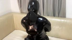 Breath control rebreather bag in latex catsuit - ThisVid.com
