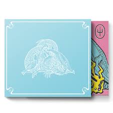 The back features 'twenty one pilots scaled and icy' written in pink and blue circling a dragon design. Cd Bundle Twenty One Pilots