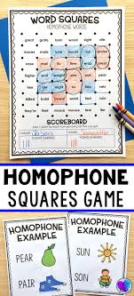 This Homophones Activity Is A Fun Way For Your Students To Practice Homophone Pairs Included Is A Homophone Definiti Homophones Words Word Squares Homophones