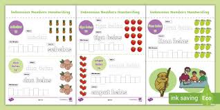 Translation of dua belas sampai in english. Indonesian Numbers 11 15 Handwriting Activity Teacher Made