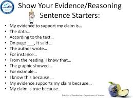 Image Result For Sentence Starters For Reasoning Sentence Starters Science Starters Text Evidence
