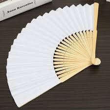 Press firmly and assure that it is straight. 5pcs Simple Blank Diy Paper Hand Folding Fan Wedding Party Folding Fans Gift Alexnld Com