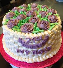 Ube Cake With Floral Basket Decoration Cake Decorating Cake Bee Cakes