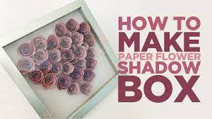 You will need your cricut maker and mat to cut 11 rolled paper flowers, 6 small leaves, 9 butterflies and vinyl to cut your favorite quote or saying! Shadow Box With Paper Flower Heart How To Make A Paper Flower Shadow Box For Valentine S Day Youtube