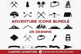 Download 25 Camping Svg Icons Bundle Retro Travel Symbols Svg Png 191423 Icons Design Bundles