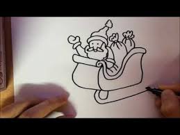 Santa claus takes the reindeer and sleigh out for a drive and ends up stranded in the lower eastside of manhattan. How To Draw Santa Claus Sitting In His Sleigh With Gift Bags Step By Step Easy Youtube