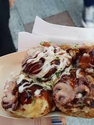 I Ate Takoyaki Octopus Balls Covered In Mayonnaise And Sauce Food Food Platters Japan Food