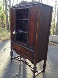 Beautiful 1920s 1930s High Boy Vintage China Cabinet With Three Shelves Vintage China Cabinets China Cabinet Vintage Furniture