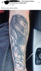 Bad Tattoo Meme.. If You're Into Anime, You'll See It Right Away. Kakashi?  Or Ninja Turtle? : Memes