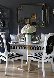Beautiful dining room chairs especially for this price point i was extremely surprised!!!!! Oooh Black And White Striped Chairs Yes Dining Room Nook Interior Dining Room Decor