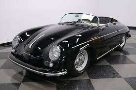 Chrome housing above number plate. Streetside Classics On Twitter This Black 1955 Porsche 356 Speedster Comes Equipped With Aircooled 1600 S Motor Dual Zenith Carburetors 4 Speed Manual Transmission And New Vredestein Tires Link Https T Co 0b4qltzzdu Sportscar