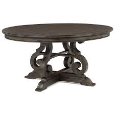 Rated 4.5 out of 5 stars. Magnussen Home Bellamy Transitional Weathered Gray Round Dining Table Wayside Furniture Dining Tables