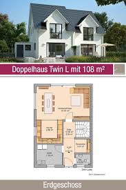 Doppelhaus Twin L Von Kern Haus Fur Kleine Grundstucke Doppelhaus Grundriss Haus Erdgeschoss