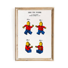 Lego Patent Print Lego Minifigure Poster Print Gift For Lego Fans Lego Toy Figure Patent Art Colorful Patent Pr Lego Patent Print Lego Patent Poster Prints